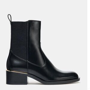 Zara Heeled Black Ankle Boots